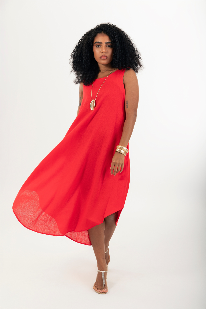 Vestido Cannes Alça Larga Vermelho