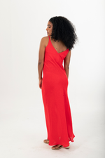 Carregar imagem no visualizador da galeria, Vestido Longo Rio 100% Linho Vermelho