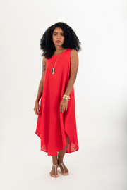 Vestido Cannes Alça Larga Vermelho