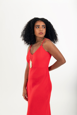 Carregar imagem no visualizador da galeria, Vestido Longo Rio 100% Linho Vermelho