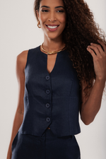 Carregar imagem no visualizador da galeria, Colete Florença Alfaiataria Linho
