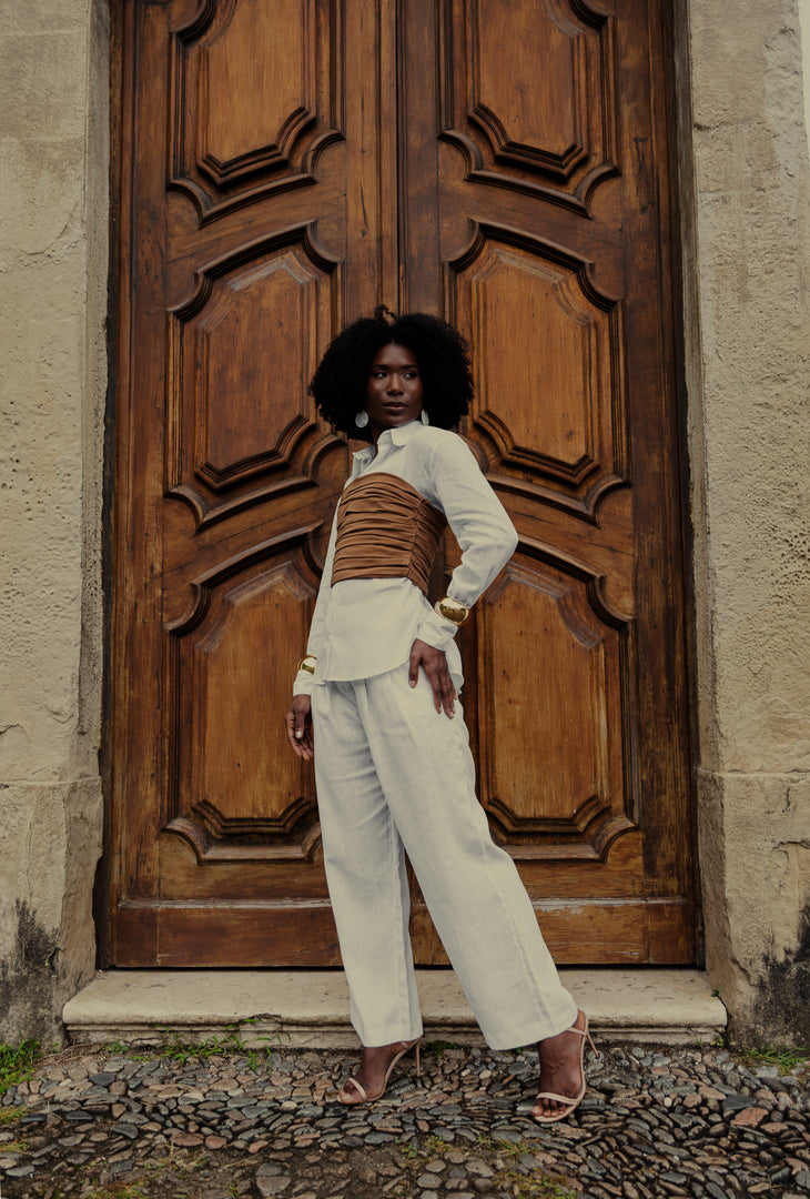 Cropped Drapeado Fechamento Zíper