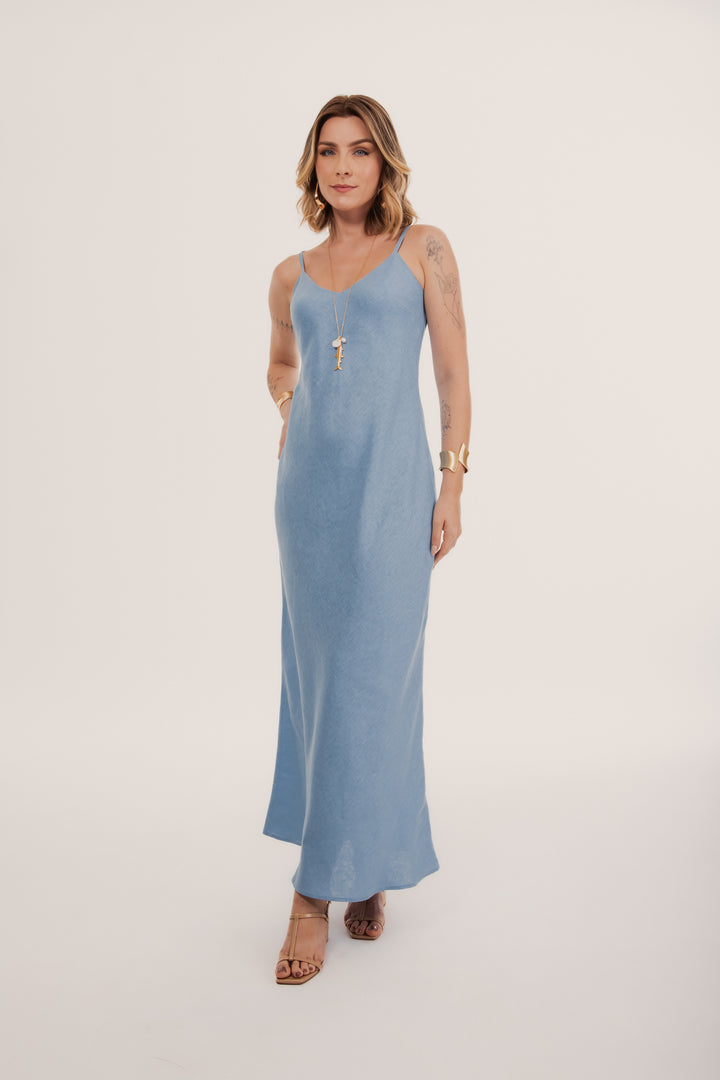 Vestido Longo Rio Alça Fina
