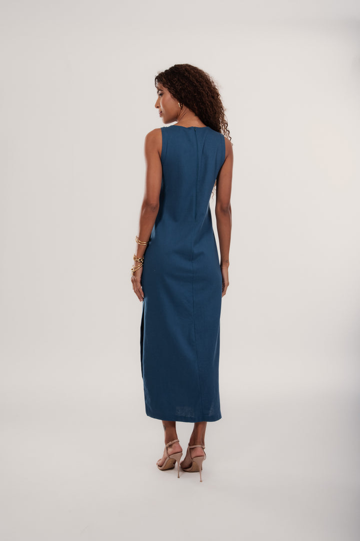 VESTIDO VIENA EM VISCOLINHO BOTOES LATERAIS