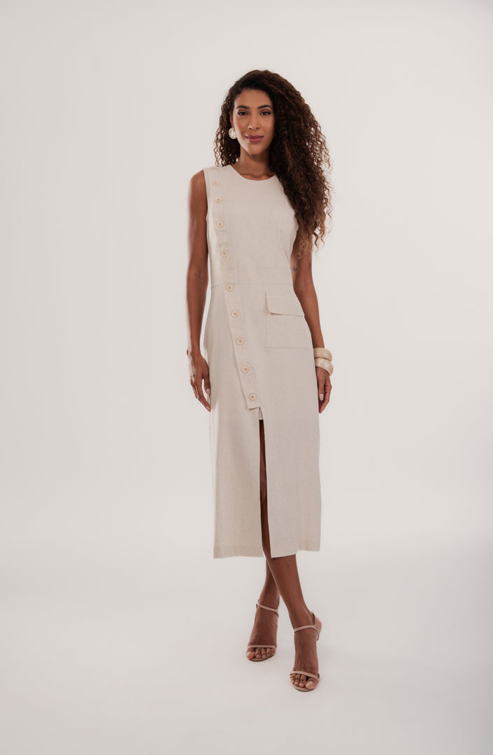 Vestido Oslo Botões Frontais
