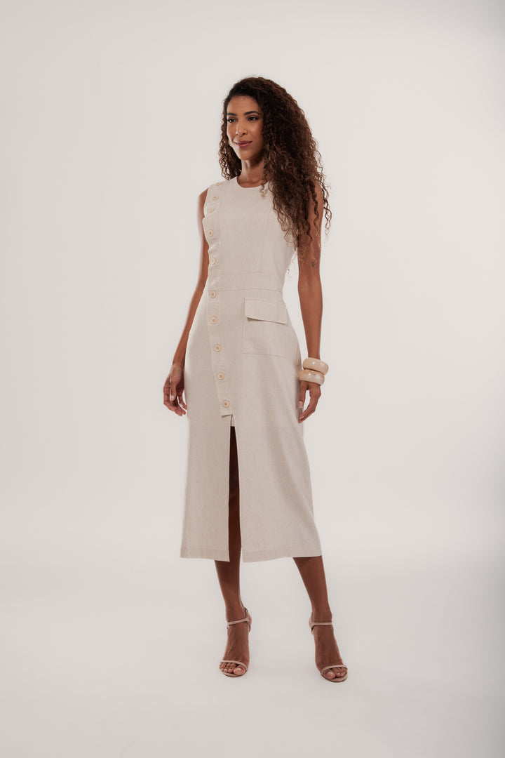 Vestido Oslo Botões Frontais