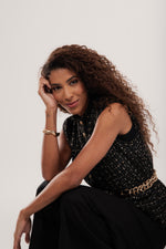 Carregar imagem no visualizador da galeria, Colete Tweed Garda Botões Metalizados
