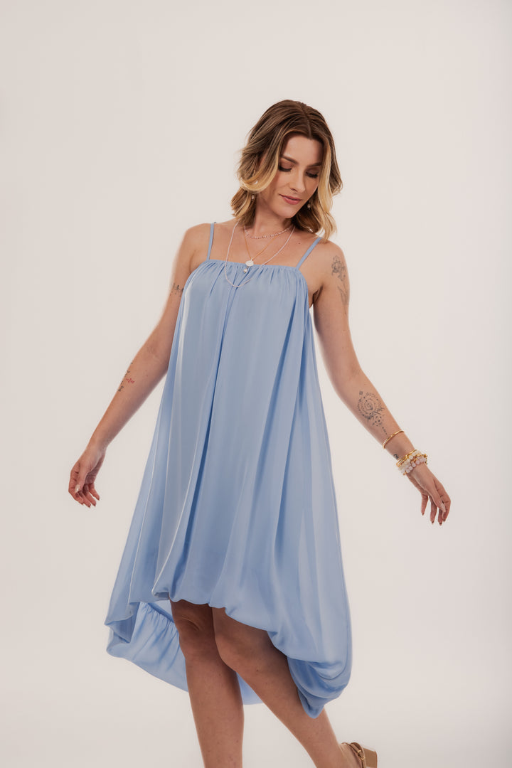 Vestido Porto Fino Plissado Balonê