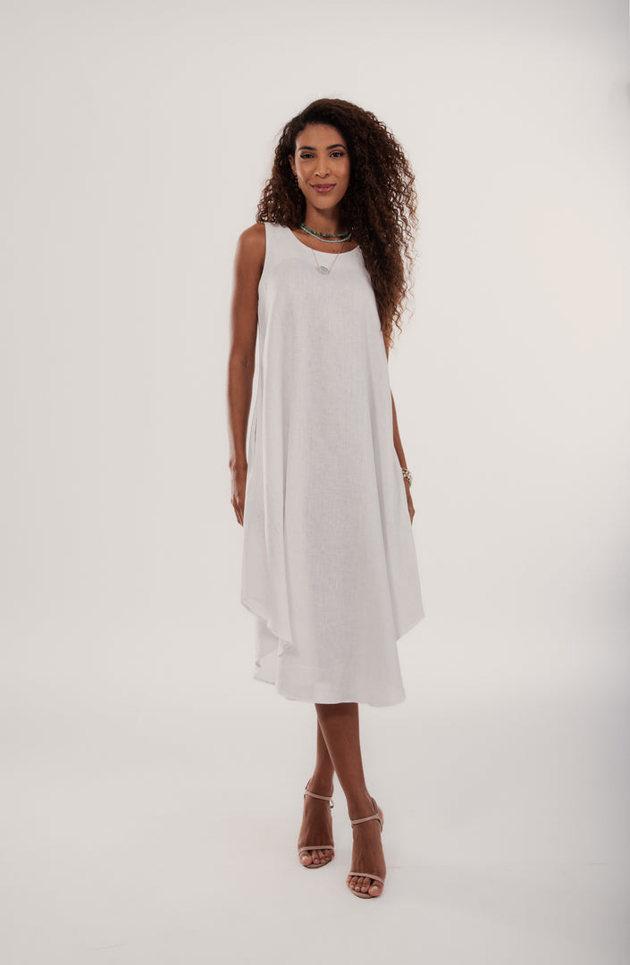 Vestido Longo Cannes Alça Larga Linho