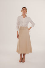 Carregar imagem no visualizador da galeria, Saia Midi Madri Detalhe Cós
