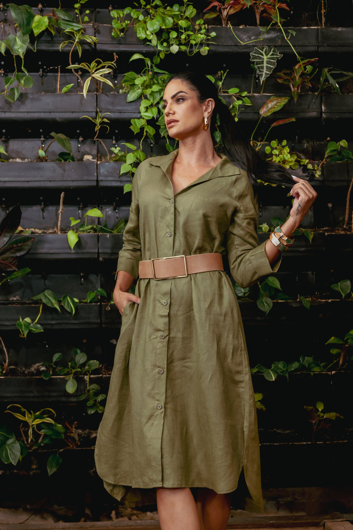 Vestido Chemise Amoreira Verde