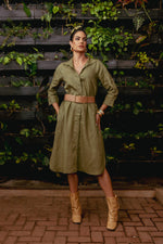 Load image into Gallery viewer, Vestido Chemise Amoreira Verde